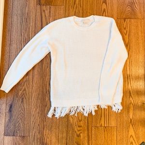 NWOT Micheal Kors cream fringe sweater